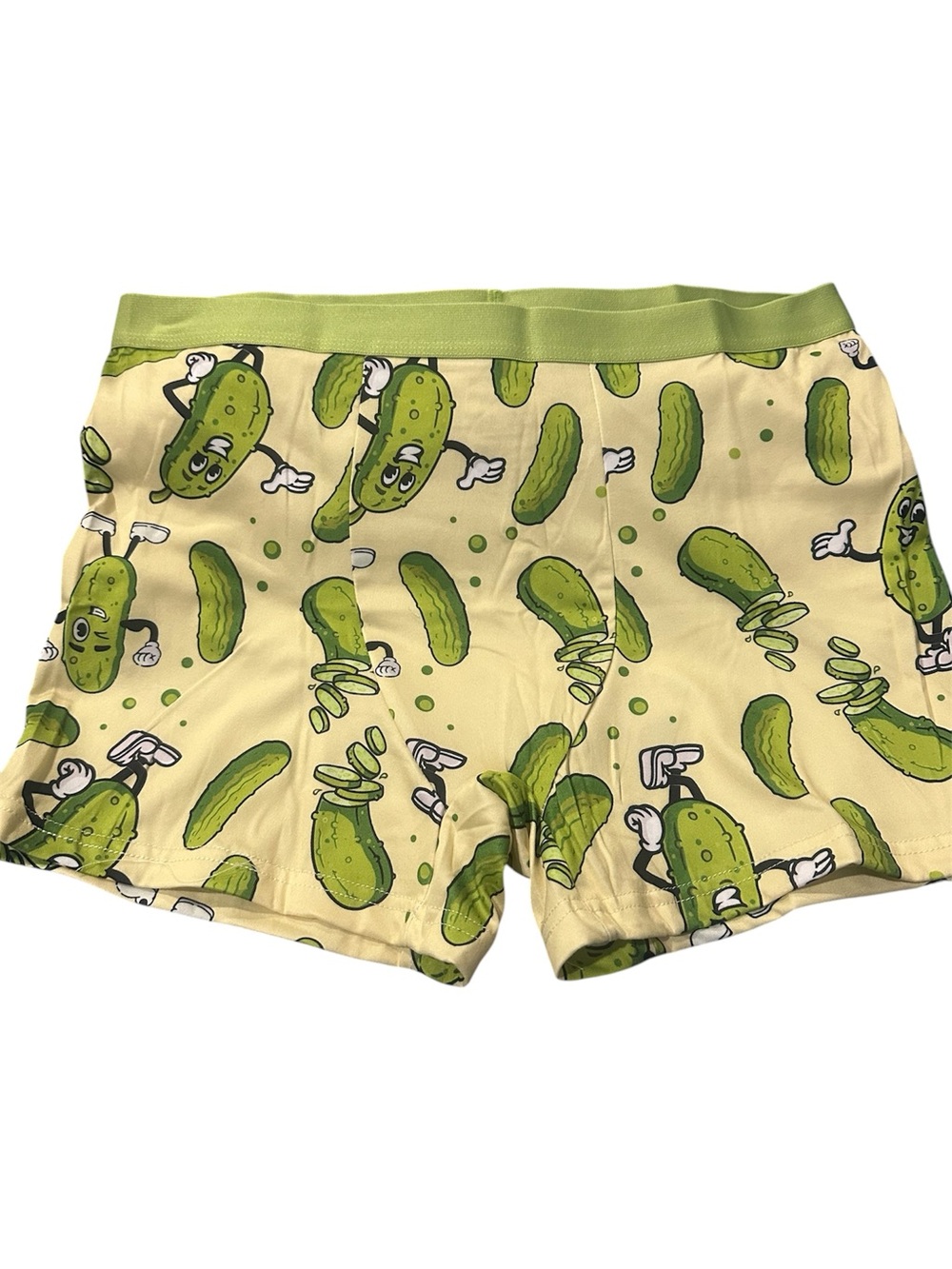 Pickle Print Boxer Briefs in Light Green and Yellow